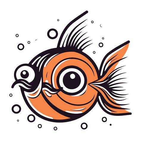 Vector illustration of an orange fish with a black eye on a white background 32924491 Vector Art ...