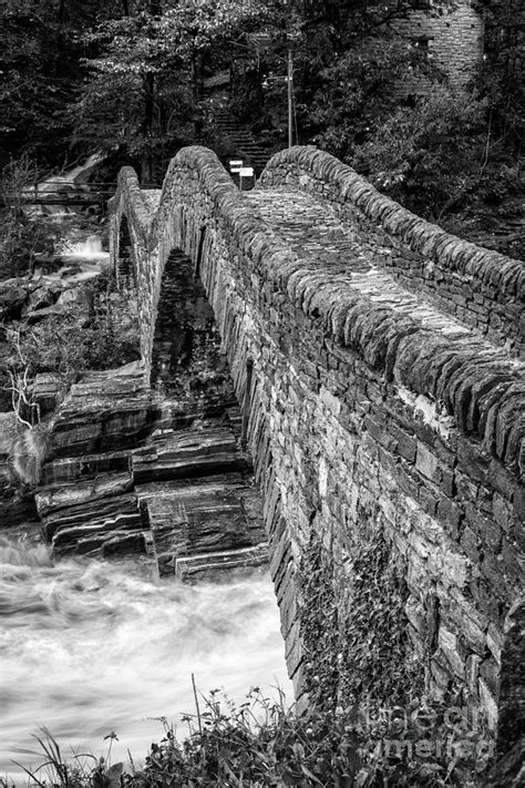 Double Arch Stone Bridge BW Photograph by Timothy Hacker - Pixels