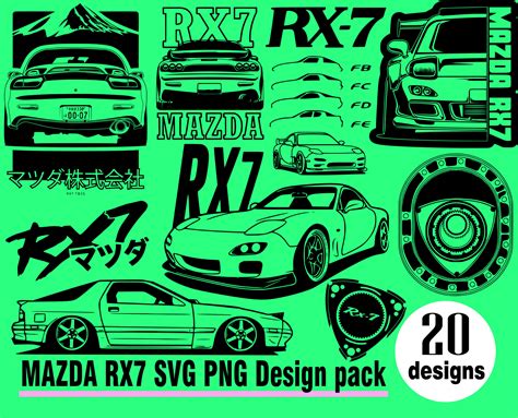 RX7 SVG PNG 20 Pack de diseño mazda rx7 fd Miata mazda speed - Etsy México