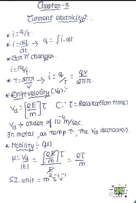 Current Electricity Handwritten formula Notes for NEET UG – Shop Handwritten Notes (SHN)