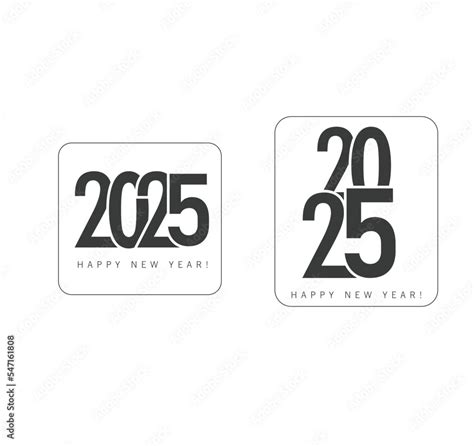 2025 labels. Set of 2025 Happy New Year logo text design. 2025 number ...