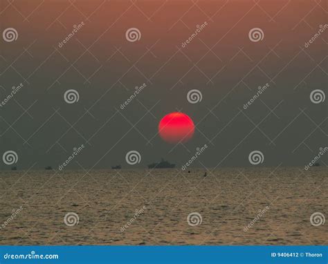 Sunset in Cambodia stock photo. Image of ocean, distant - 9406412