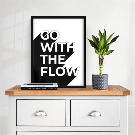 Go With the Flow Printable Wall Art Inspirational Quote Art | Etsy