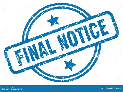 Final notice stamp stock vector. Illustration of grungy - 148306894