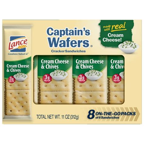 Lance Captain's Wafers Cream Cheese and Chives Sandwich Crackers, 8 Ct ...