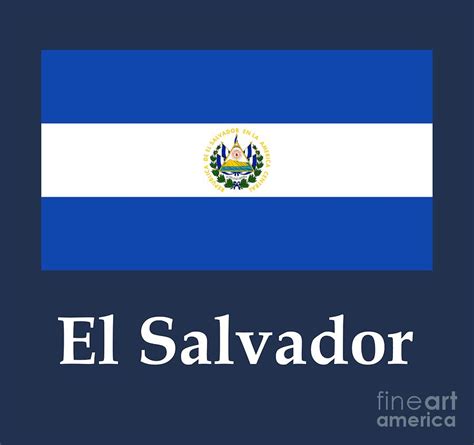 El Salvador Flag And Name Digital Art by Frederick Holiday - Fine Art ...