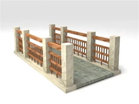 Small Concrete Stone Garden Bridge Free 3d Model - .3ds, .Max, .Vray - Open3dModel