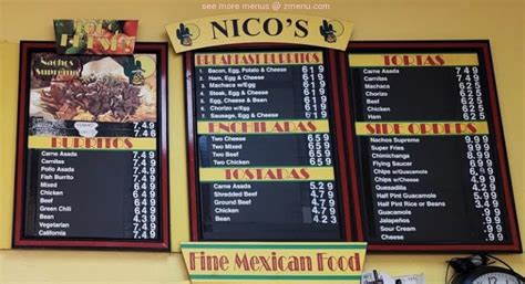 Online Menu of Nicos Taco Shop Restaurant, Oro Valley, Arizona, 85737 - Zmenu