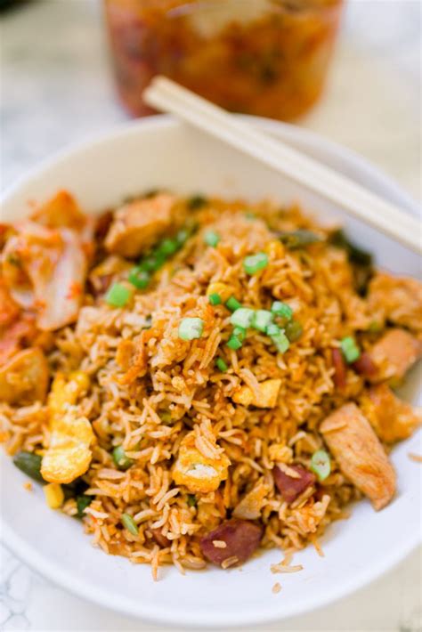 Korean Chicken Fried Rice with Chinese Sausage Recipe | Hungry Wanderlust