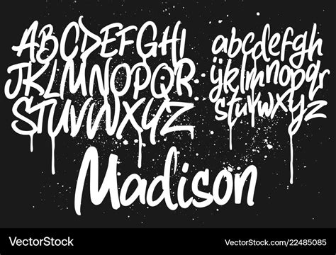 Marker graffiti font Royalty Free Vector Image