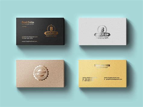 Free Foil Business Cards Mockup (PSD)