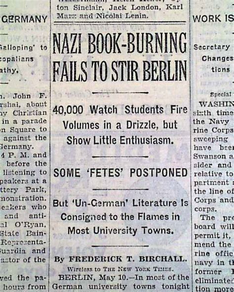 Nazi book burning in 1933.... - RareNewspapers.com