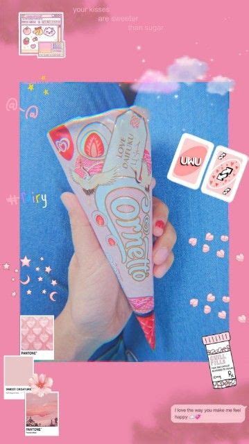 Cornetto Ice Cream, Pink Aesthetic, Deserts, Sugar, Cards, Advertising, Japan, Food, Random