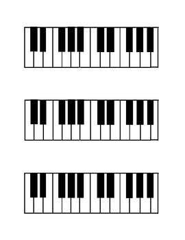 Blank Piano/Keyboard Worksheet by Taylor Martin | TPT