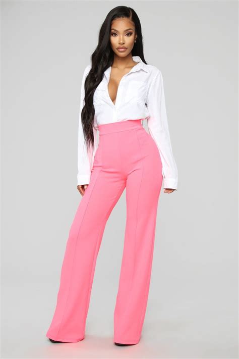 Victoria High Waisted Dress Pants - Neon Pink – Fashion Nova | Fancy ...