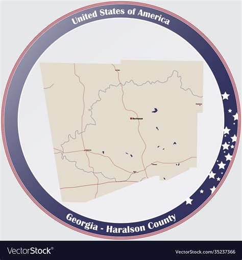 Map haralson county in georgia Royalty Free Vector Image