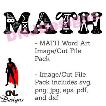 MATH Word Art Image/Cut File Pack by DNJDesigns and Mathman1962 | TPT