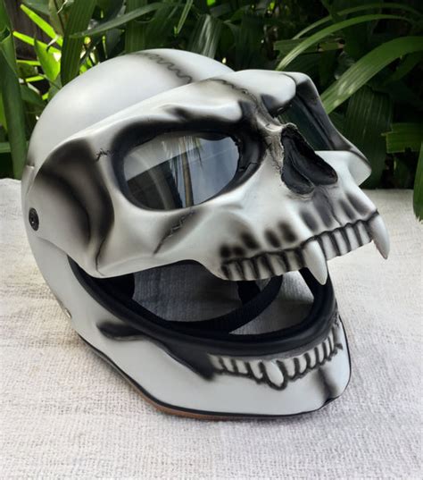 Motorcycle Helmet Skull Bones Death White Knight Custom Made 3D ...