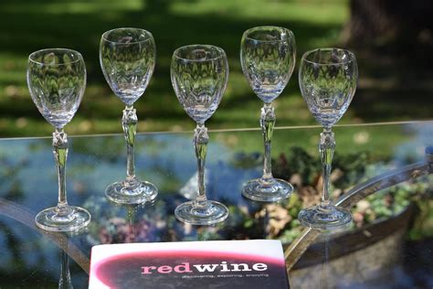 Vintage CRYSTAL Wine Glasses, Set of 5, After Dinner Drink 4 oz Wine ...