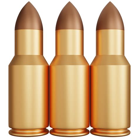 3d rendering three gun bullets isolated 12521630 PNG