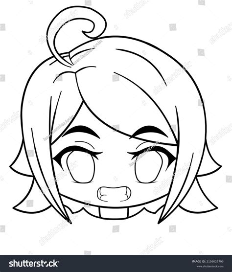 Girls Face Anime Style Coloring Stock Illustration 2156029793 ...