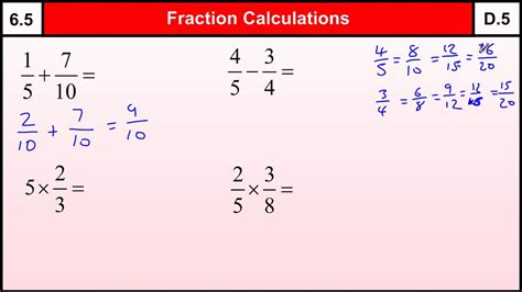 6.5 How to do Fraction Calculations -Basic Maths Core Skills Level 6/GCSE Grade D - YouTube