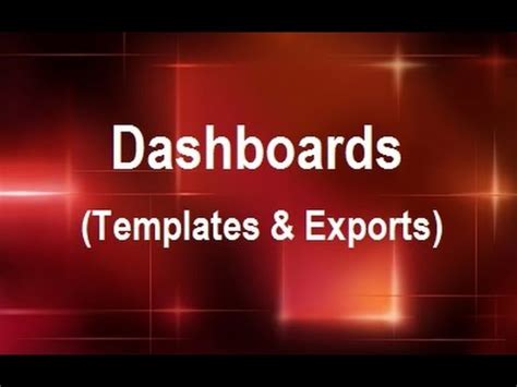 MicroStrategy - Dashboards (Templates & Exports) - Online Training ...