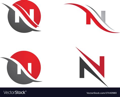 N letter logo template Royalty Free Vector Image