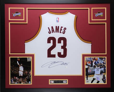 LeBron James Signed Cavaliers 35x43 Custom Framed Jersey (UDA COA ...