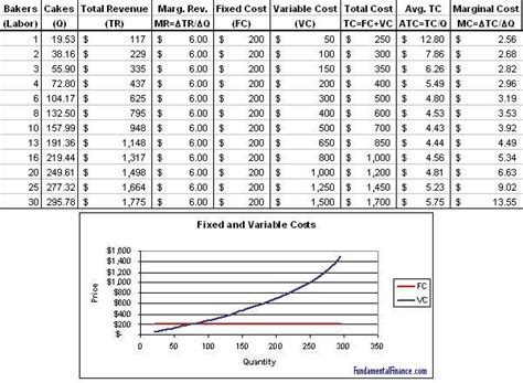 Fixed and variable costs