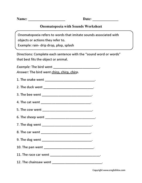 Figurative Language Worksheets