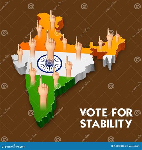 Indian People Hand with Voting Sign Showing General Election of India Stock Vector ...