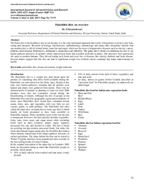 (PDF) Paleolithic diet: An overview | Pubs Gupta - Academia.edu