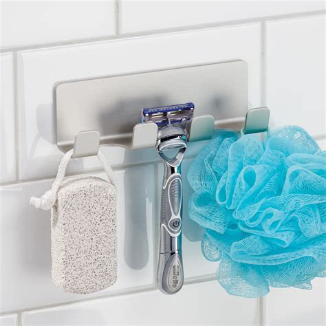 Bathroom Hook Rack - Self Adhesive | Shower hook, Shower hooks for loofah, Shower bath