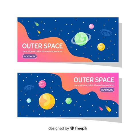 Free Vector | Hand drawn galaxy banner template