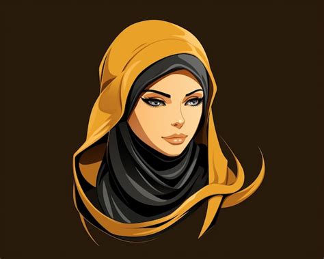Premium AI Image | hijab logo line vector style
