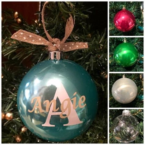 Personalized Christmas Ornament Ball Name and Initial