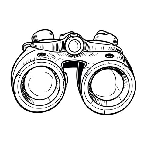 Doodled Binoculars Vector Vector Outline Sketch Drawing, Binoculars Drawing, Binoculars Outline ...