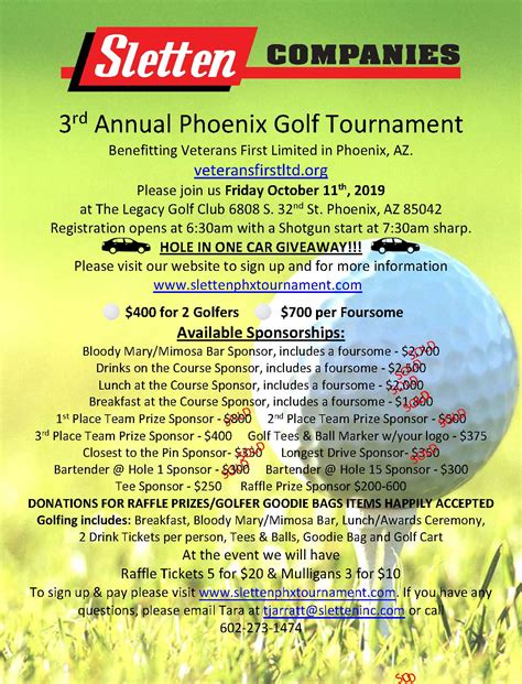 Veterans First LTD | 3rd Annual Phoenix Golf Tournament – October 11, 2019