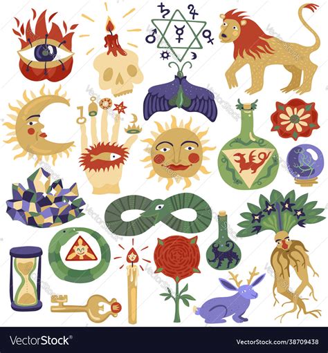 Magic tattoo set Royalty Free Vector Image - VectorStock