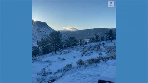 Video Yellowstone National Park covered in snow - ABC News