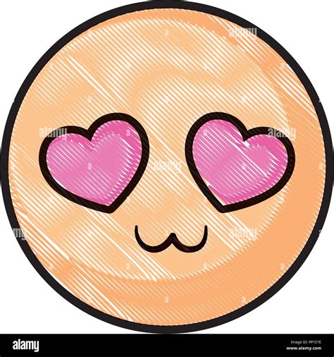 En el amor emoji icono sobre fondo blanco, ilustración vectorial Imagen Vector de stock - Alamy