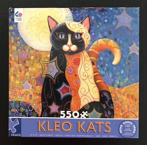 50160 - Ceaco- 19" x 19" - Marjorie Sarnat - Kleo Kats - 550 Piece - Puzzles on Wheels