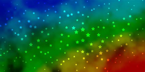 Dark Multicolor vector background with colorful stars. 1843184 Vector Art at Vecteezy