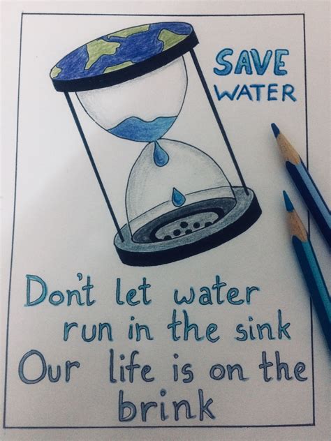 Save water poster | Save water poster drawing, Save water drawing, Save water poster