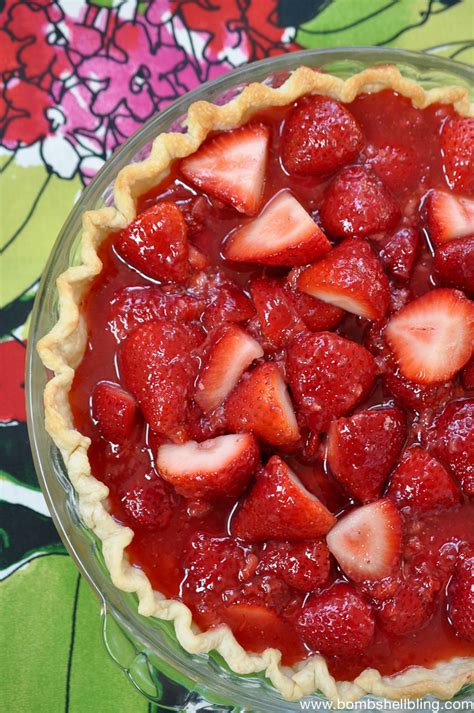 Strawberry Pie Recipe with Fresh Ripe Strawberries