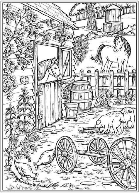 Welcome to Dover Publications | Dover coloring pages, Farm coloring pages, Adult coloring pages