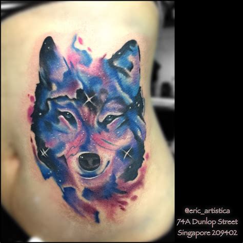 Wolf. Galaxy. Water color tattoo. Color tattoo. Done by me. ARTISTICA ...