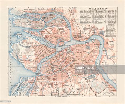 Historical City Map Of Saint Petersburg Russia Lithograph Published ...