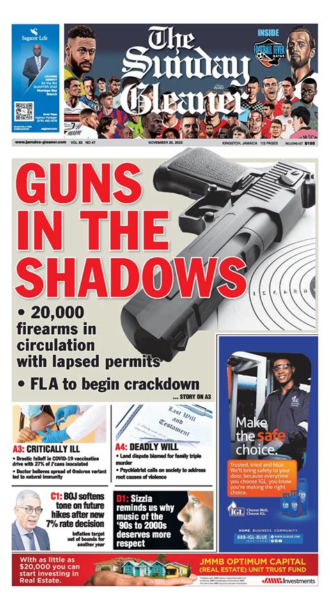 Jamaica Gleaner on Twitter: "Sunday's front page of The Gleaner. Pick ...